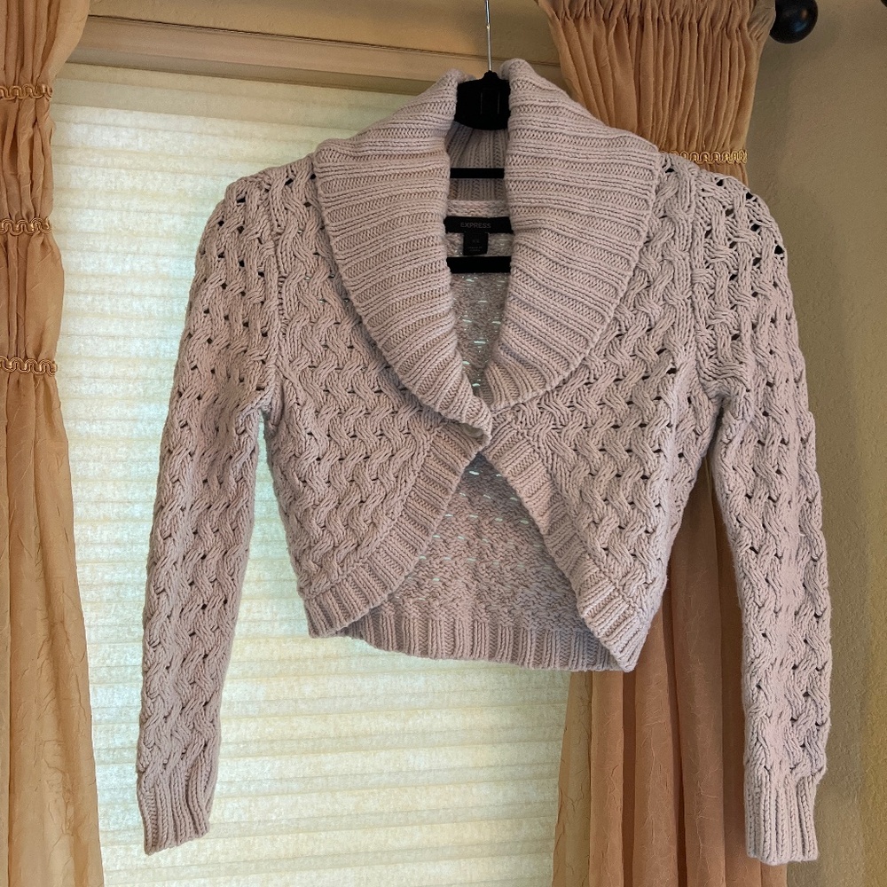 Express Cropped Shrug Cable Knit Sweater